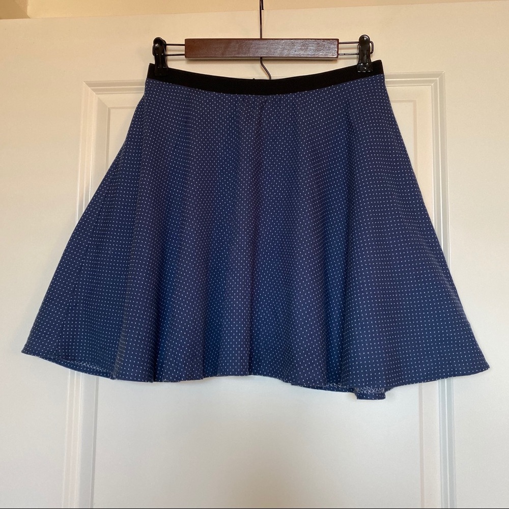 Anthropologie Corey Lynn Calter Blue Embroidered Skirt